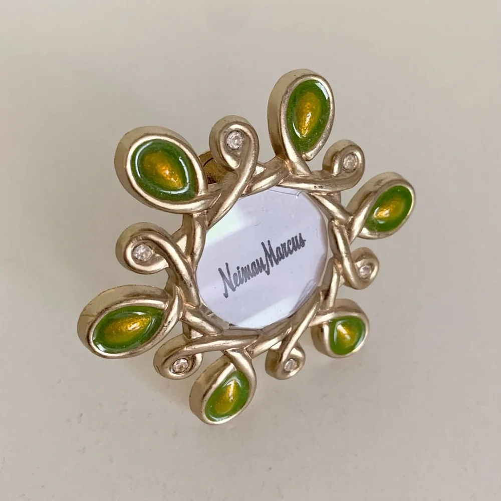 Jay strongwater crystal and enamel frame pin